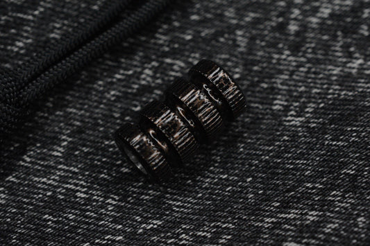NEW TKW Spiraled Glossy Black Titanium Lanyard Bead