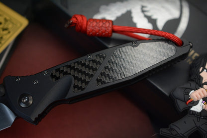 NEW Microtech Socom Elite Warcom SHADOW - Carbon Fiber Inlays w/ Playge Bead +