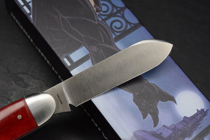 NEW Jack Wolf Knives Gateway Barlow Equal End - Smooth Red Bone/Satin Blade