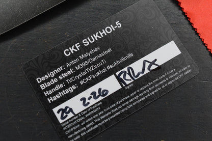 RARE Custom Knife Factory Sukhoi 5 Blackwash  w/ Crystalized Ti Backspacer /M398