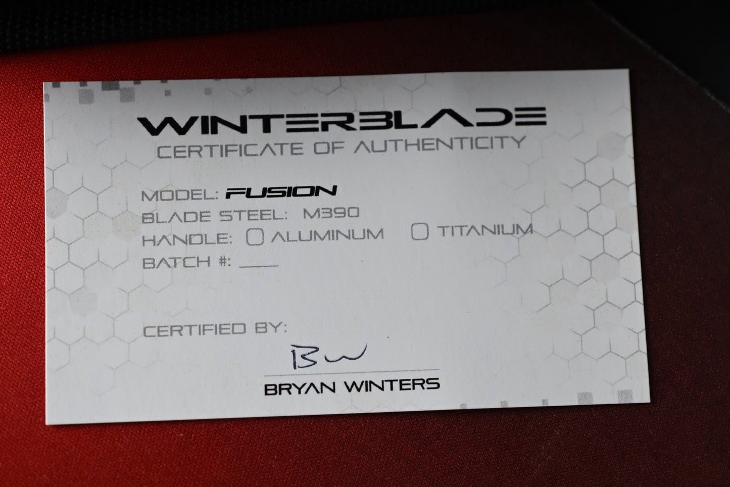 NEW Winterblade Fusion - Black PVD Titanium Scales / Black DLC M390 Blade