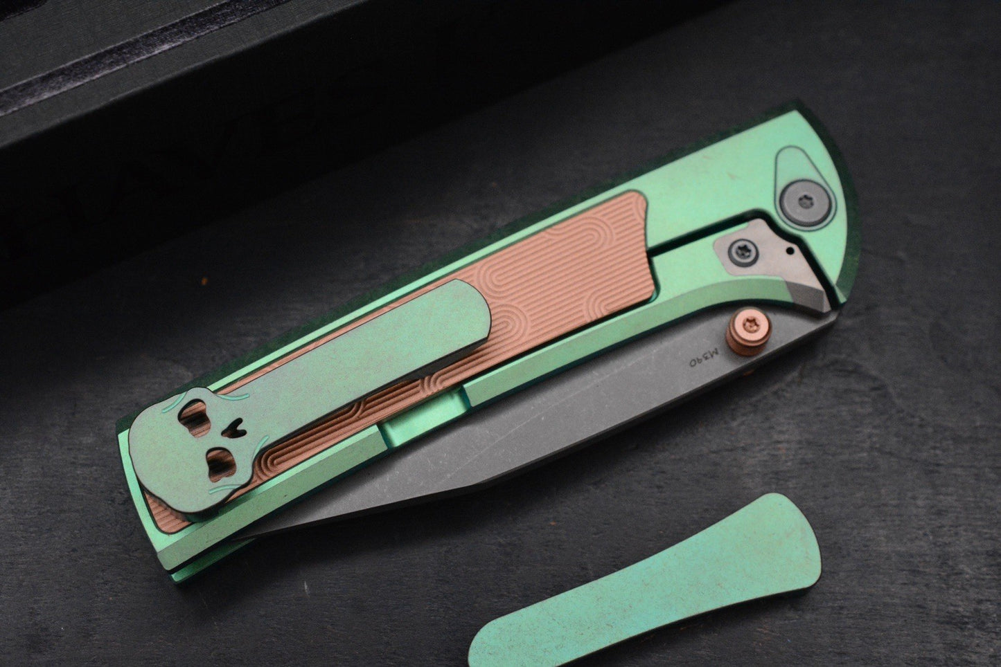 RARE++ Chaves Custom EXC Scapegoat - Green Ano Ti / Copper Magnetic Inlay 1/50