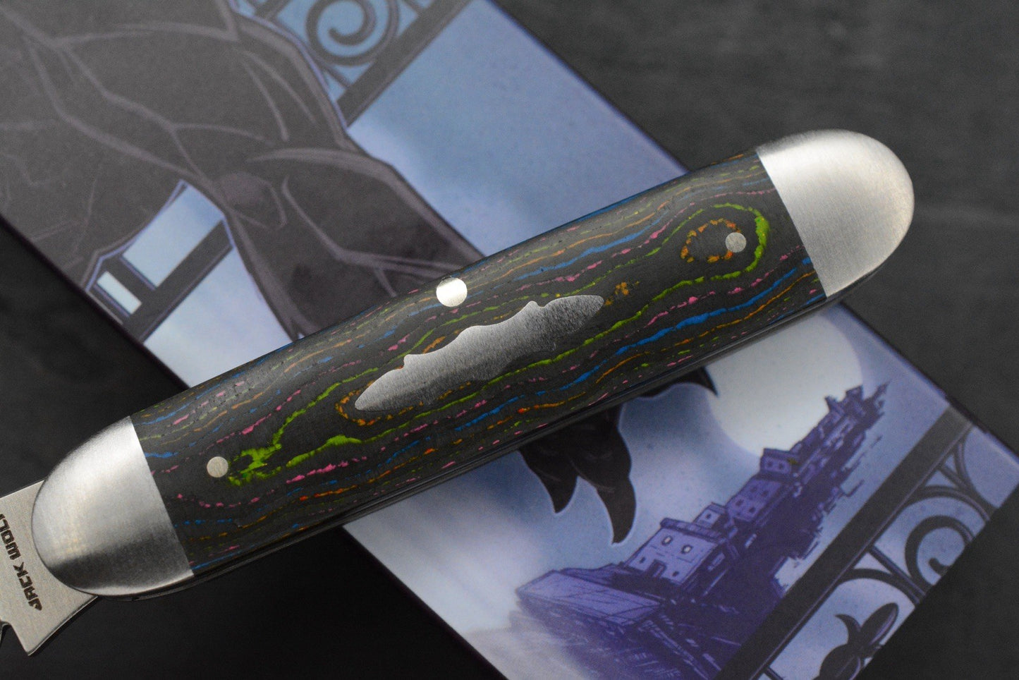 NEW Jack Wolf Knives Gateway Equal End Camo Carbon 80s G10 / Satin Sandvik Blade