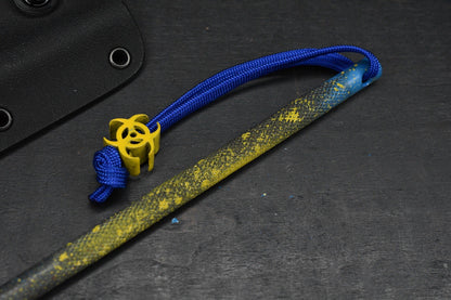 RARE TAC-P Ti PVD Black Spike Fallout Vault-Tec Blue/ Yellow w/ Bead & Patch