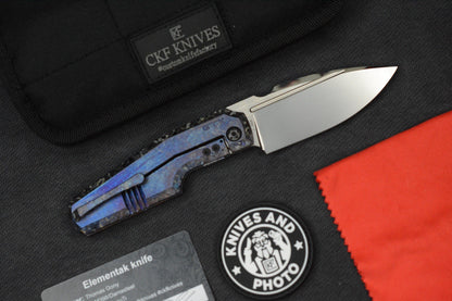 NEW Custom Knife Factory x GTX Elementak Crystalized Ti / 2-Tone M398 SN# 002