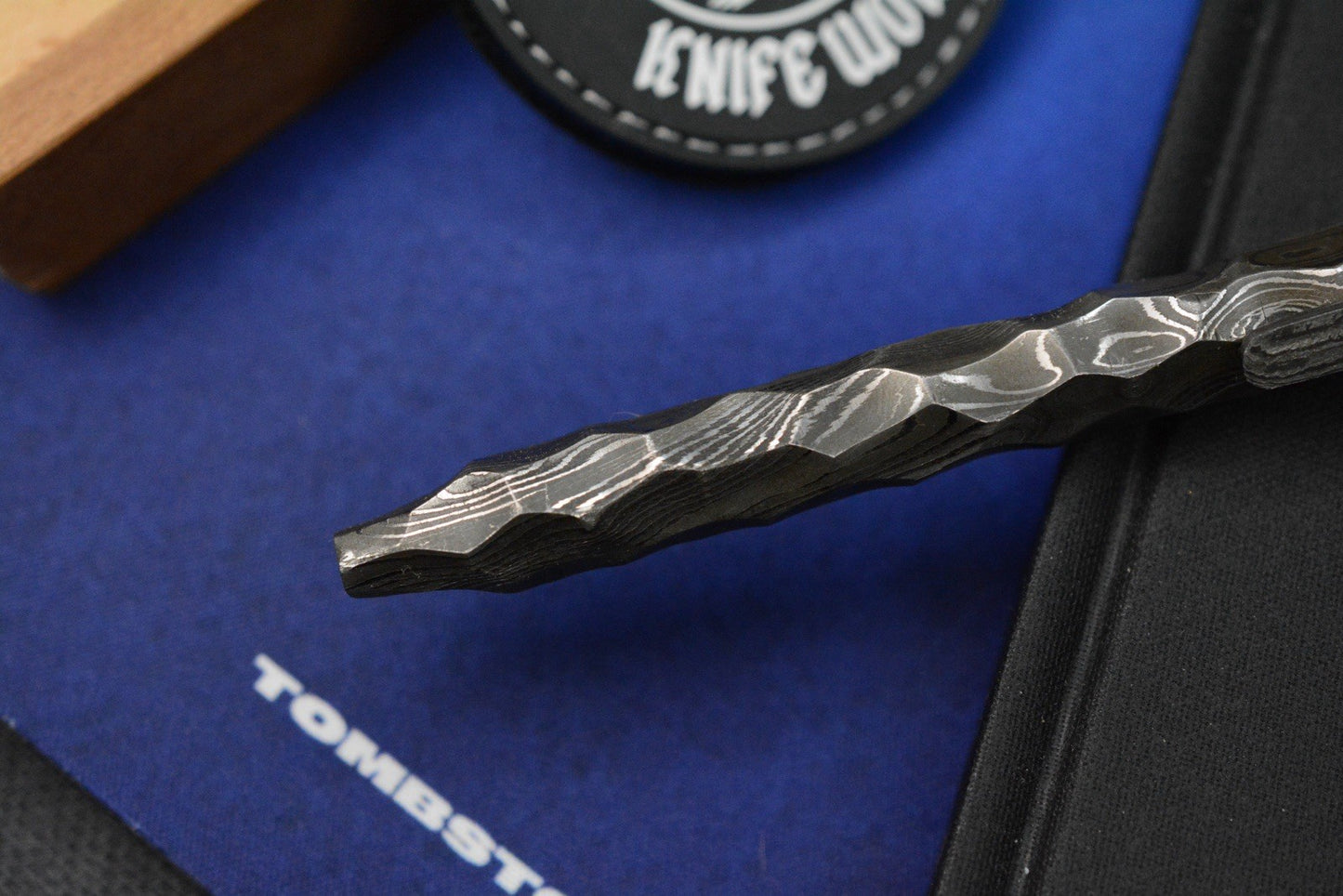 RARE Royal Creations Damascus & Copper Slide Bolt Pen USA