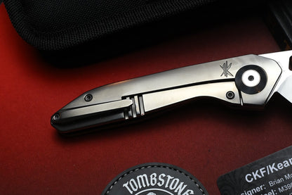 RARE Custom Knife Factory Keanison Bassett - Polished Ti / Polished M398 SN 004
