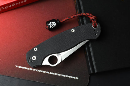 NEW Spyderco Paramilitary 2 - Tanto CPM M4 / Black G10 w/ Poison Bead BHQ EXC