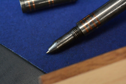RARE Royal Creations Damascus & Copper Twist Cap Pen USA - Re Playge Microtech