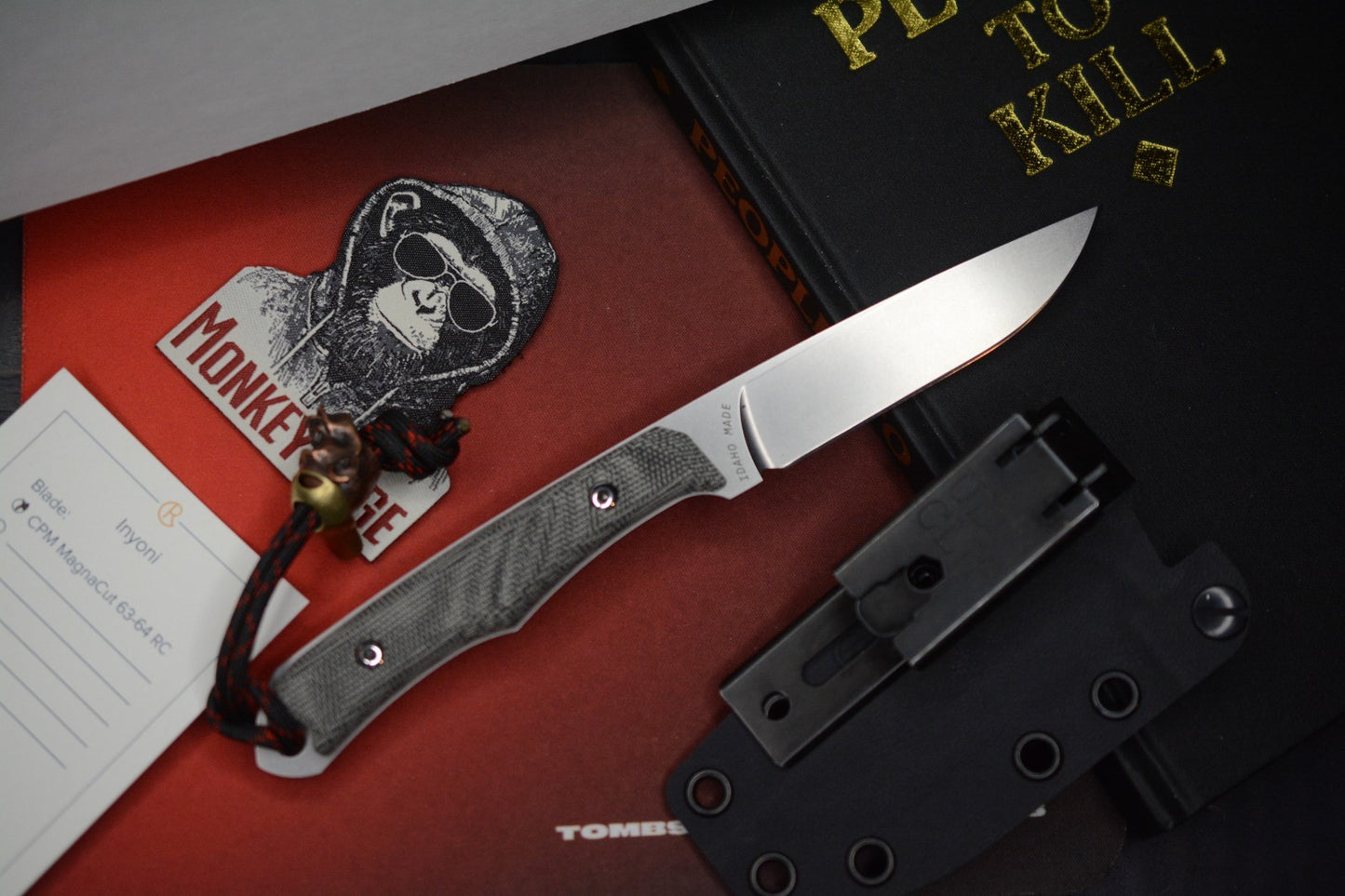 NEW Chris Reeve Inyoni Black Canvas Micarta Magnacut w/ Monkey Edge Patch & Bead