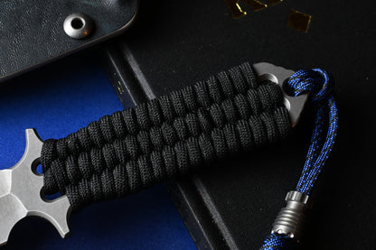 RARE Jed Hornbeak Custom Paracord Fixed Blade - 4.5” 3V w/ Poison Bead & Sheath
