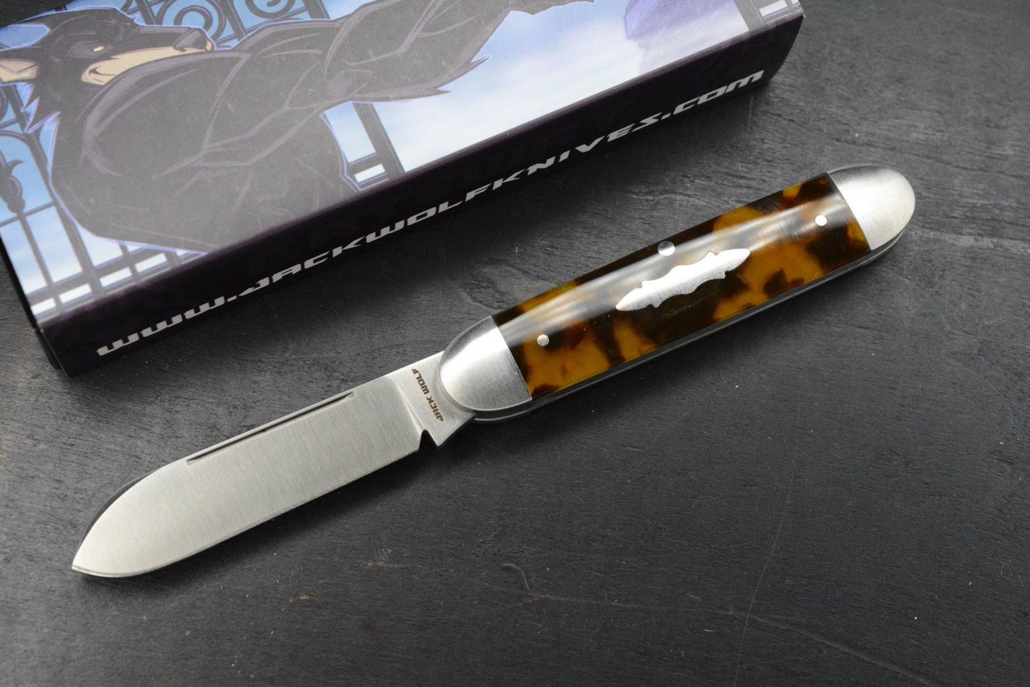 NEW Jack Wolf Gateway Equal End - Tortoise Shell Kirinite /Belt Satin Spearpoint