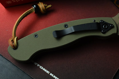 NEW Spyderco x REC EXC Paramilitary 2 - OD Green G10 / CTS 240P w/ TKW Bead