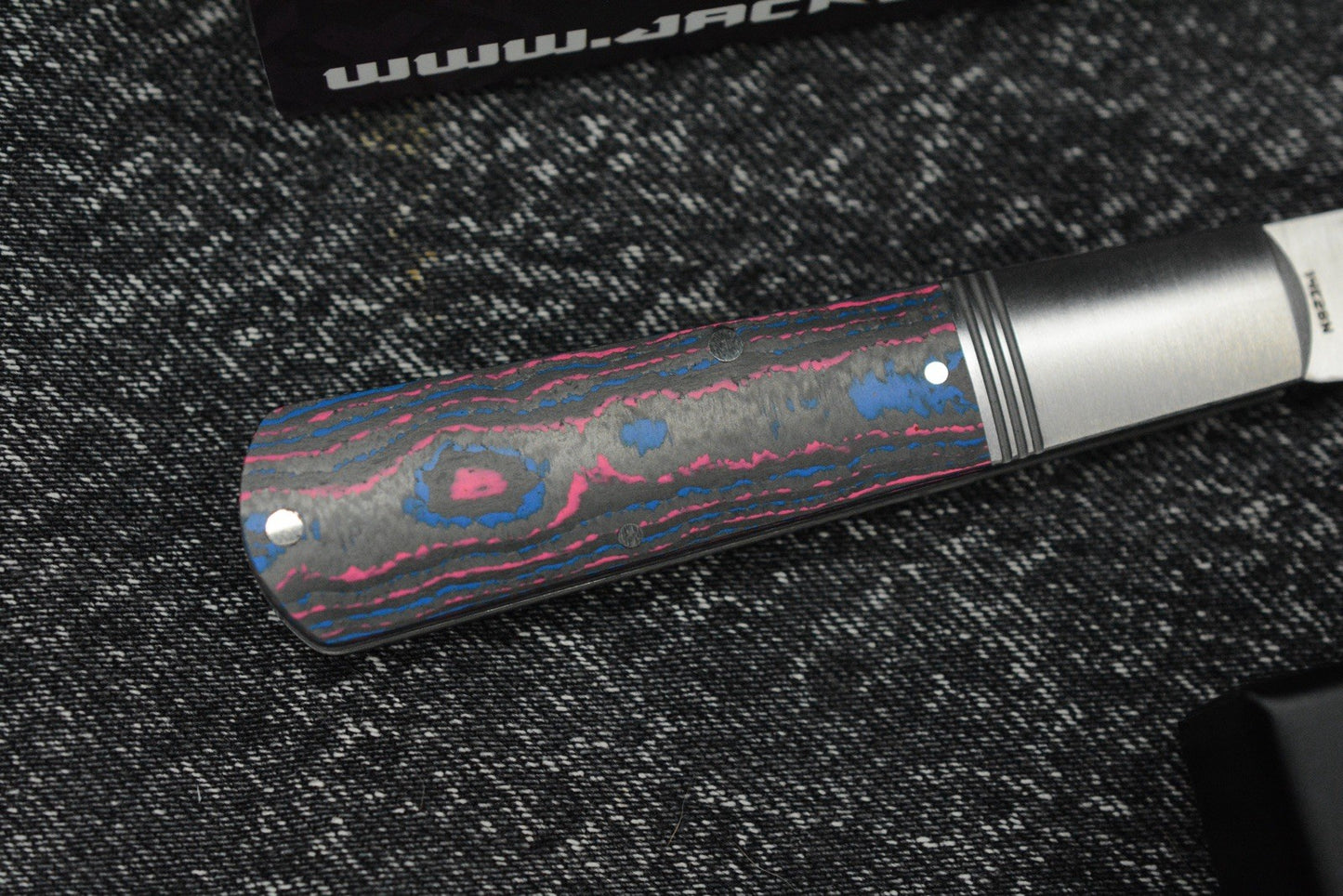 NEW Jack Wolf Gateway Barlow - Camo Carbon Handle/ Nickel Silver/ Sandvik 14C28N