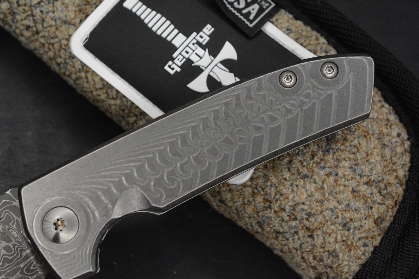 RARE Les George Morph VECP - Chad Nichols Intrepid Damascus Blade / Ti Scale