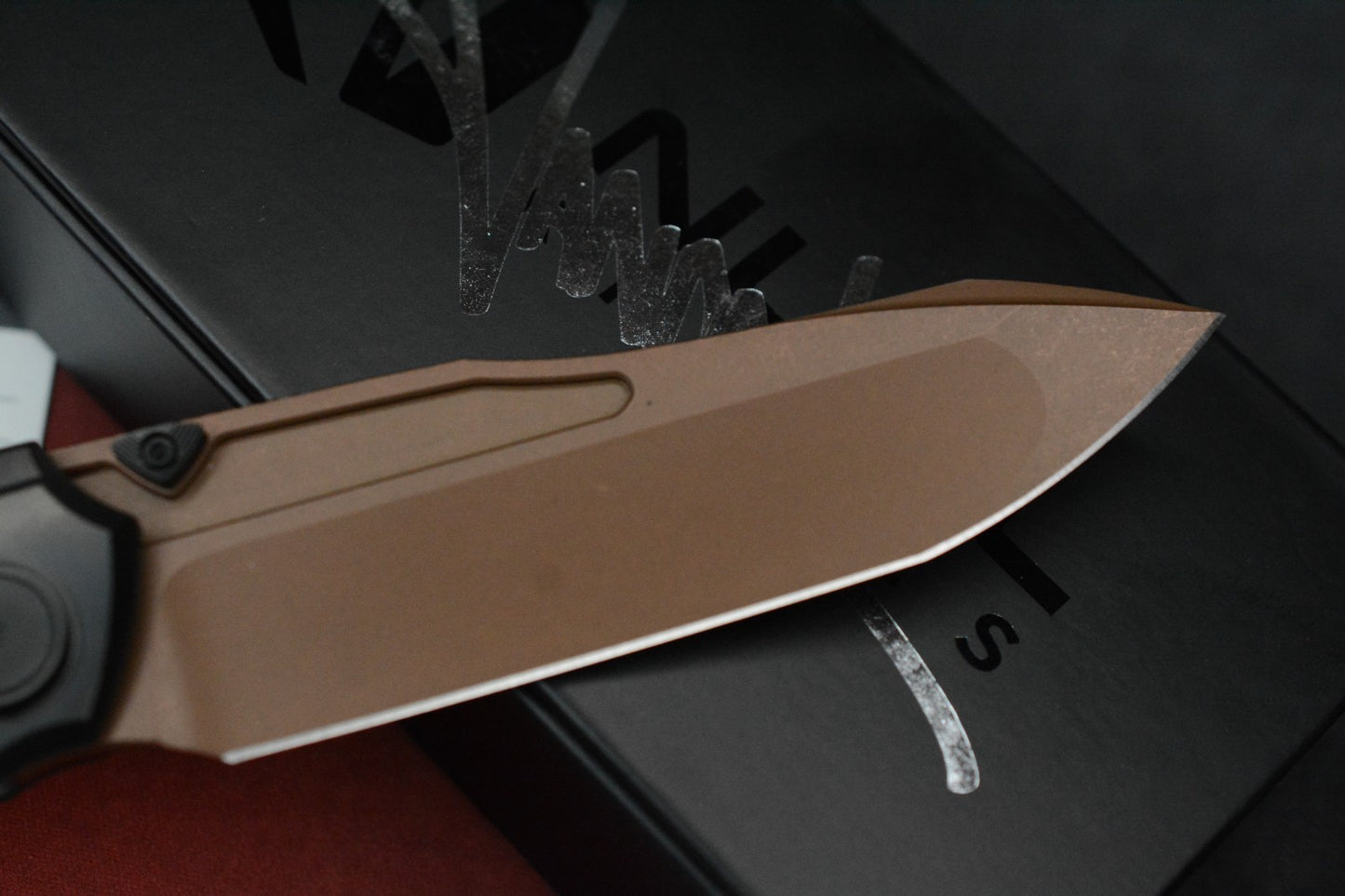NEW Null Knives Vandal Knife Ti/Copper  PVD/ Camo Carbon Fiber SN 32 Of 50