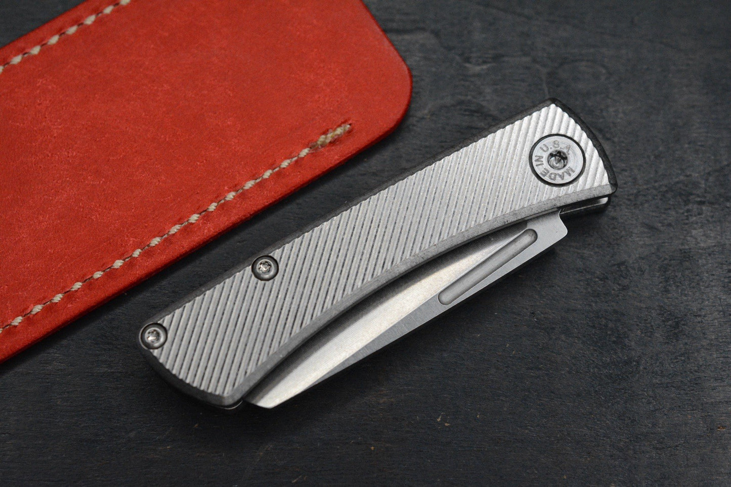 NEW American Blade Works Slipjoint - 45 Degree Milled Ti Hdle / MagnaCut DLT EXC