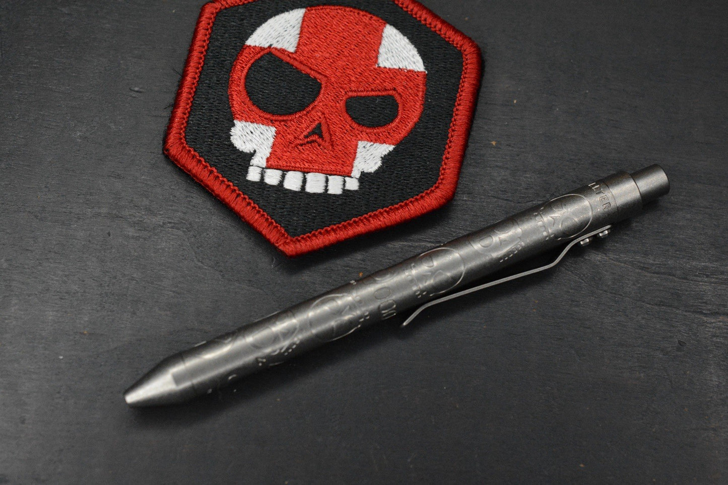 NEW Triple Aught Design x Fellhoelter Tickler Pen - Mean Skull w/ TAD Patch
