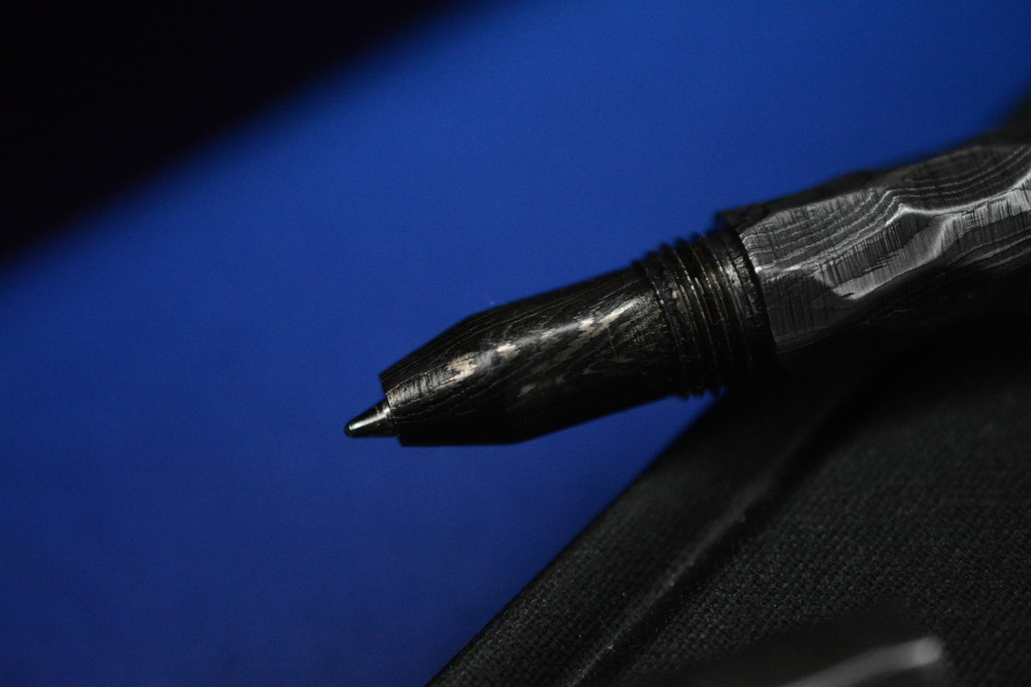 RARE Royal Creations Rocked Damascus & Copper Twist Pen - Re Playge Microtech