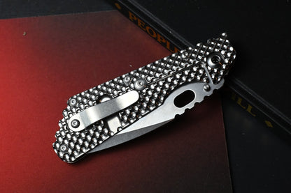 RARE Strider Knives DGG XL Magnacut Hand Ground Tanto / Full Titanium USA