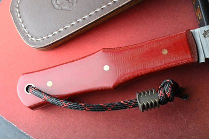 RARE Jack Wolf x LT Wright USA MADE Vampire Hunter - Red Linen Micarta w/ Sheath
