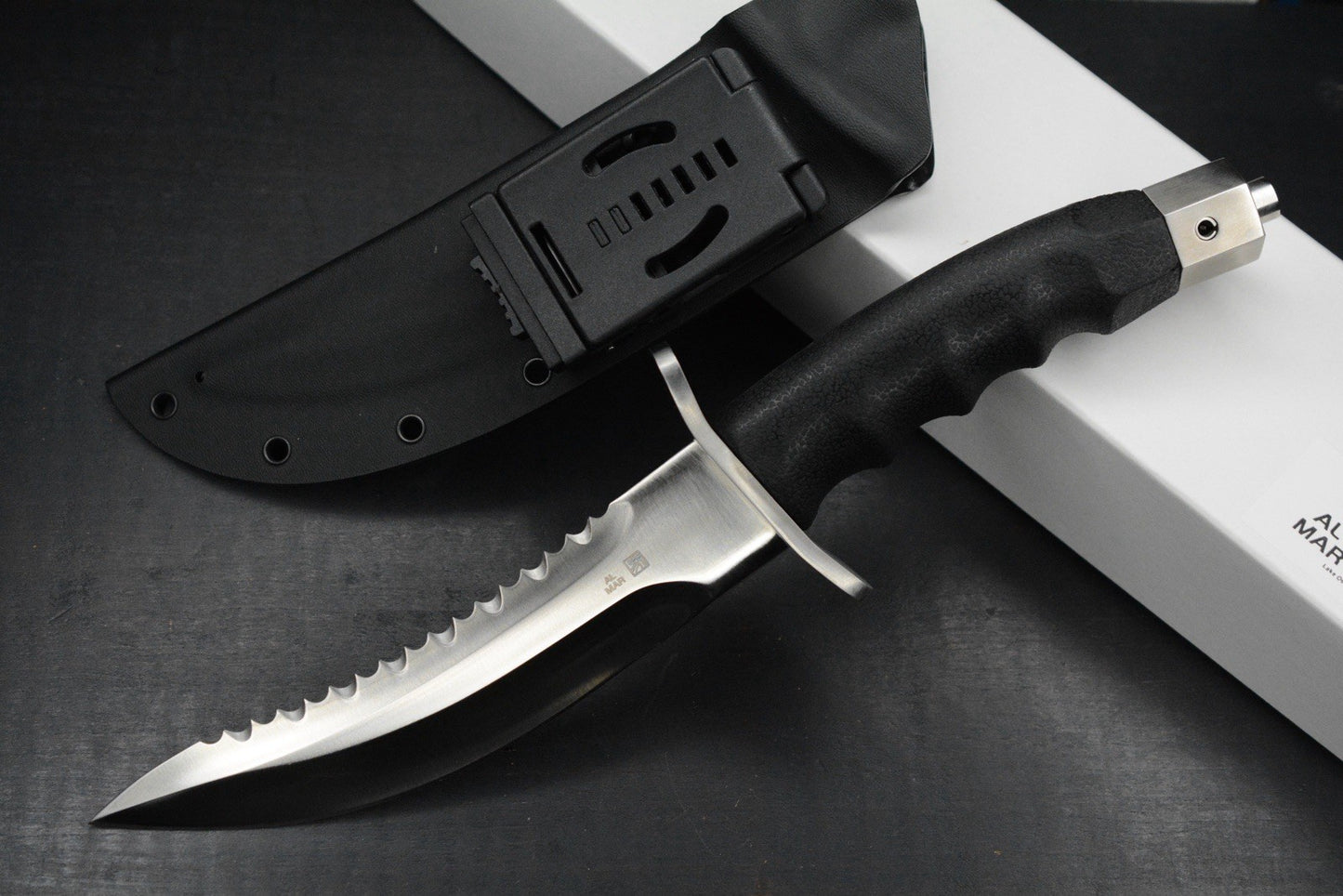 RARE+ Al Mar Knives Seki Japan Warrior Fixie Satin Blade /Rubber Handle & Sheath