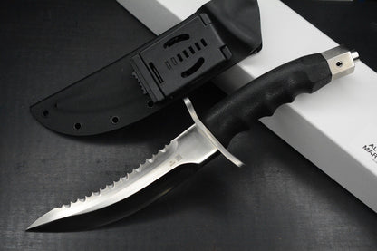 RARE+ Al Mar Knives Seki Japan Warrior Fixie Satin Blade /Rubber Handle & Sheath