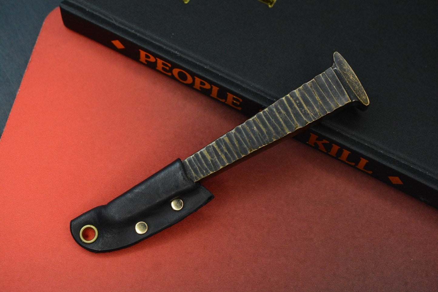 RARE++ Kopis x Urban XL Brass Black Worked “COFFIN NAIL” Tex-Etched Spike