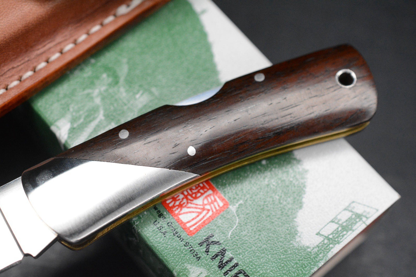 RARE++ Al Mar Denali Top Gun Cocobolo Handles SS Bolsters w/ Leather Sheath