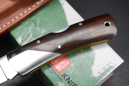 RARE++ Al Mar Denali Top Gun Cocobolo Handles SS Bolsters w/ Leather Sheath