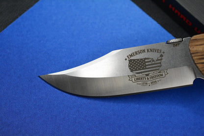 RARE Emerson Knives Liberty & Freedom - America 250 American Oak SN 47 of 50