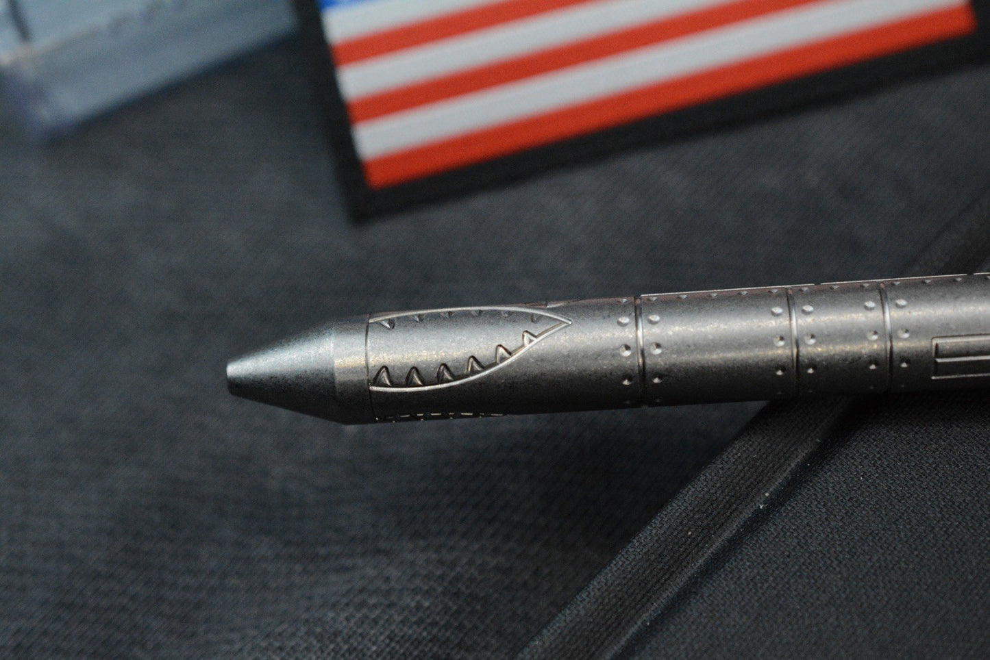 RARE Fellhoelter TiBolt Ltd Ed - WWII Warthog Titanium Pen 5.5”  w/ USA Patch