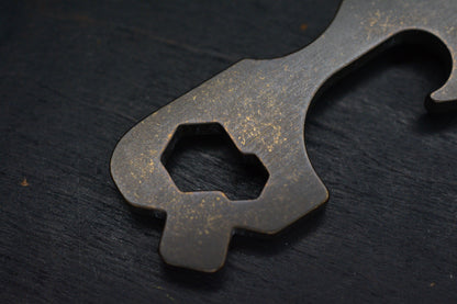 RARE Mummert Knives TTP-3 Ti - Bronze Antique Tumbled Bottle Opener w/ Curator
