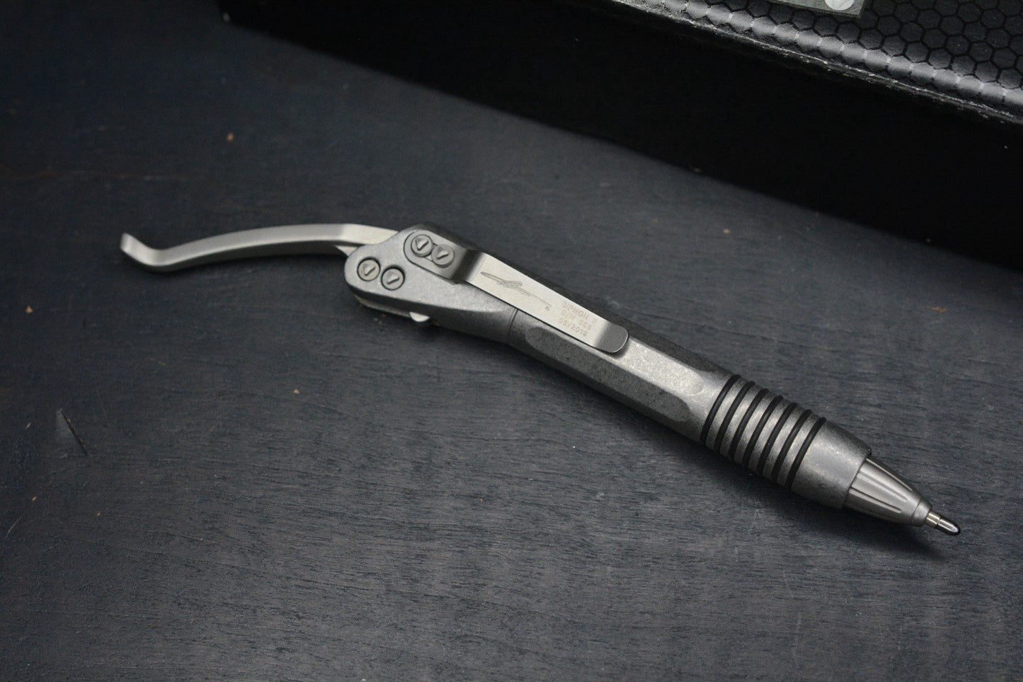 RARE Microtech Siphon II Stainless Tactical Pen Stonewashed Punisher SN055 2019
