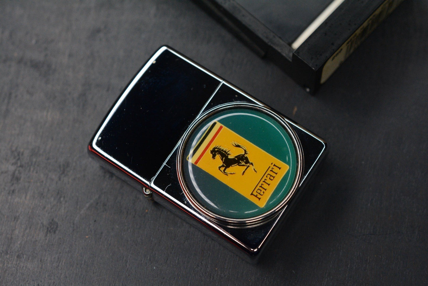 VINTAGE CUSTOM ZIPPO x FERRARI Prancing Horse Cavallino Logo -  Lighter