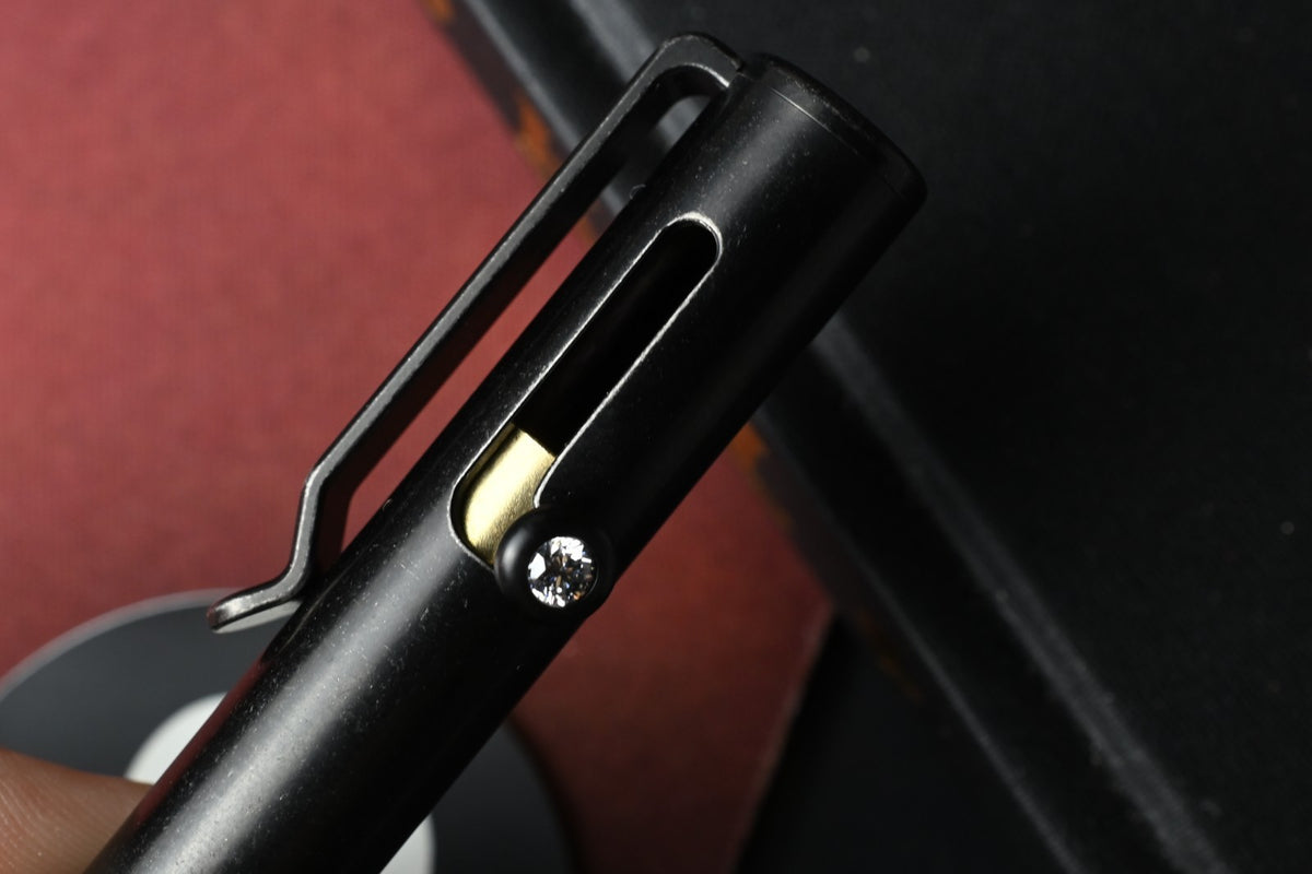 NEW Pete’s Pirate Life Bolt Action Marker - Black Ti w/ .25 Carat Diamond Insert