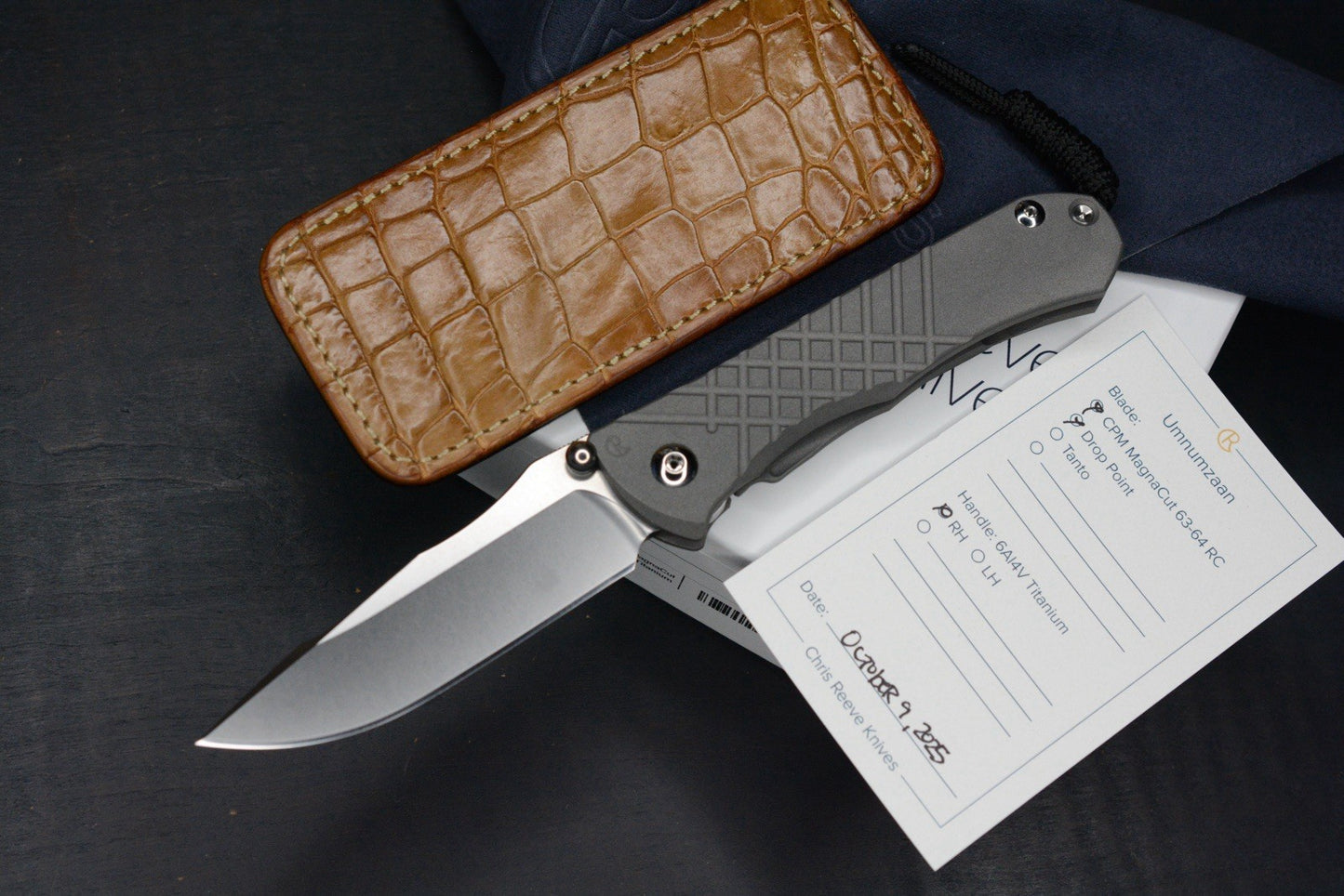 NEW Chris Reeve Umnumzaan Drop Point Magnacut Ti Hdle w/ Robertson Gator Sheath