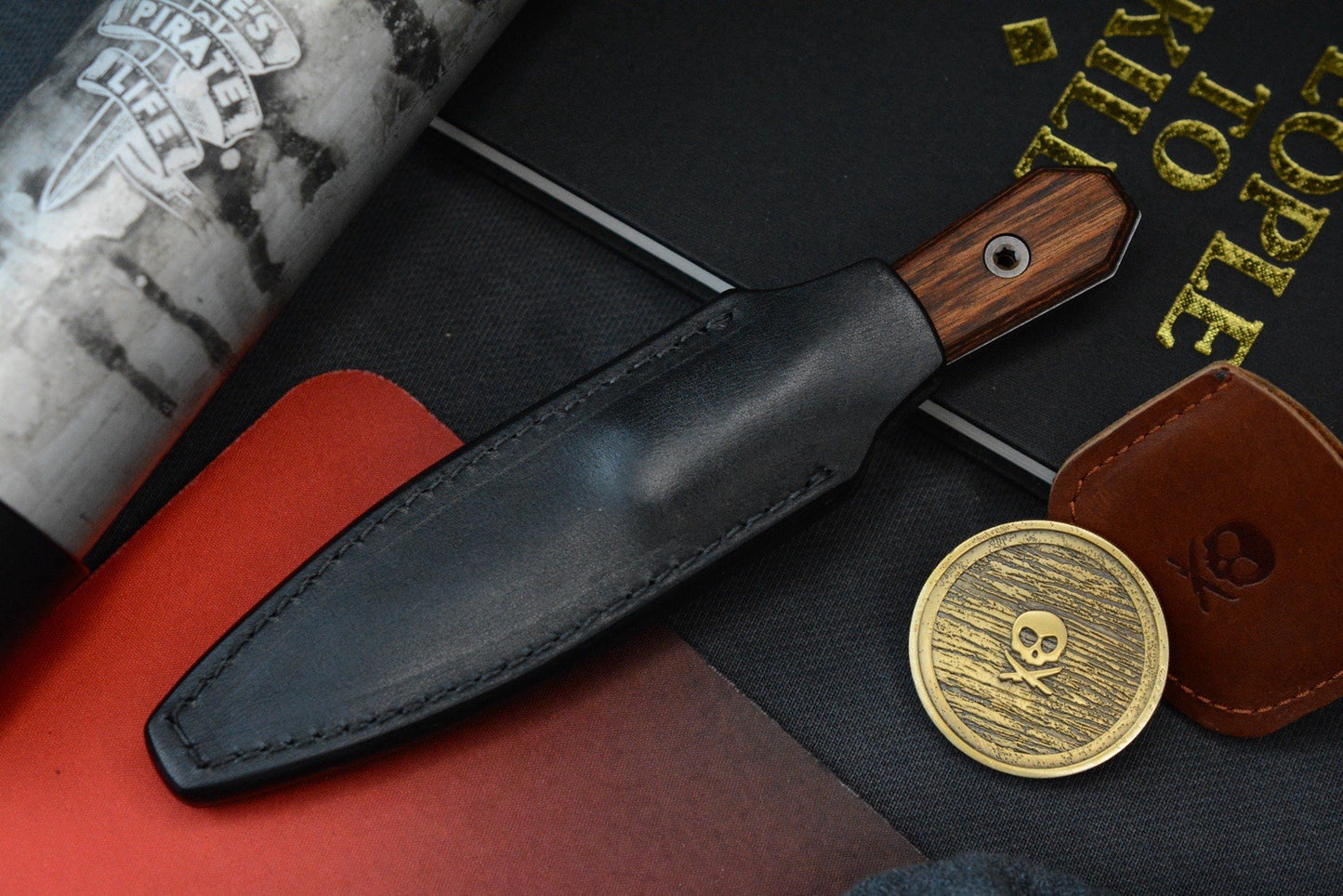 NEW Pete’s Pirate Life Custom Fixed Blade - Darkened Magnacut / Walnut Handles