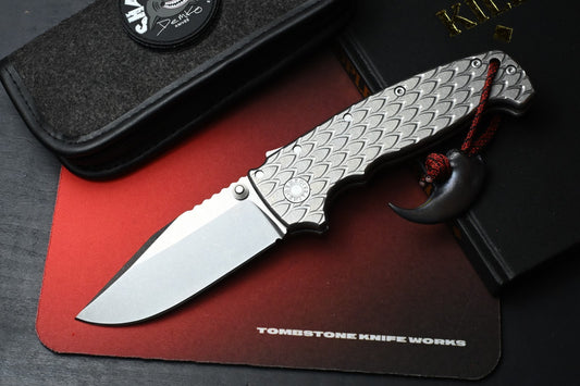 RARE Demko AD20 XXX - Full Ti Dragon Scale / CPM3V Clip Point w/Dragon Claw Bead