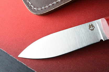 RARE Jack Wolf x LT Wright USA MADE Vampire Hunter - Red Linen Micarta w/ Sheath