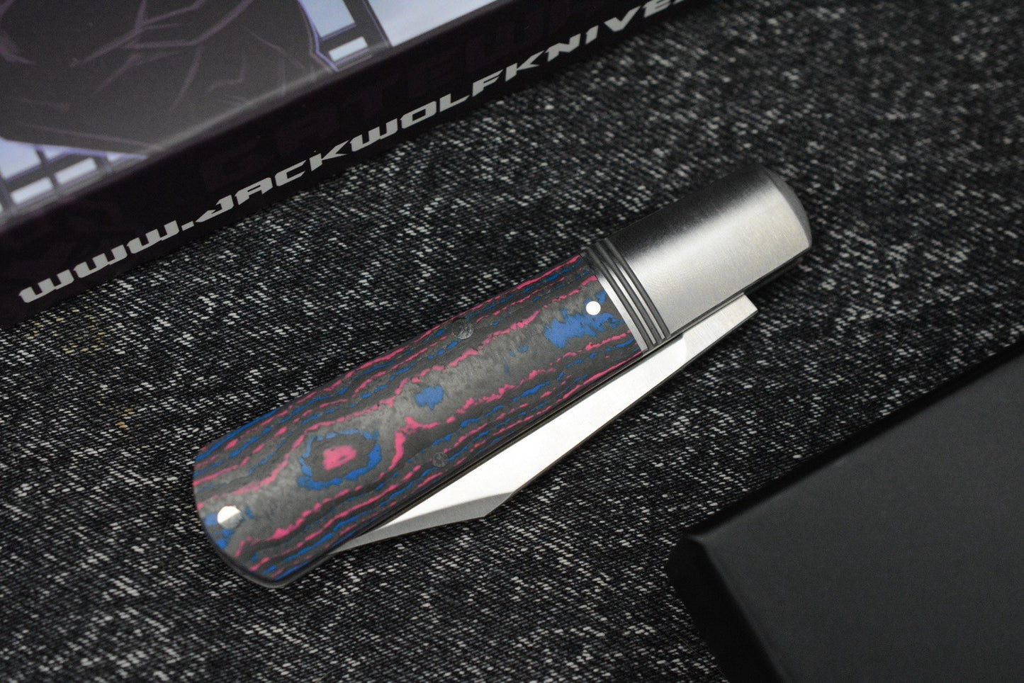 NEW Jack Wolf Gateway Barlow - Camo Carbon Handle/ Nickel Silver/ Sandvik 14C28N