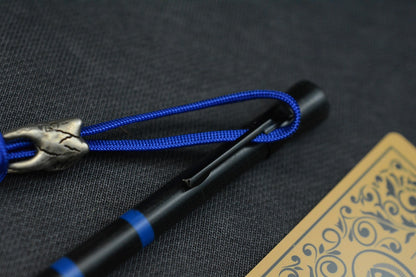 NEW PBJ Handmade Knives - Stylus C Pen Spike Blue/Black Micarta w/John Wick Pack