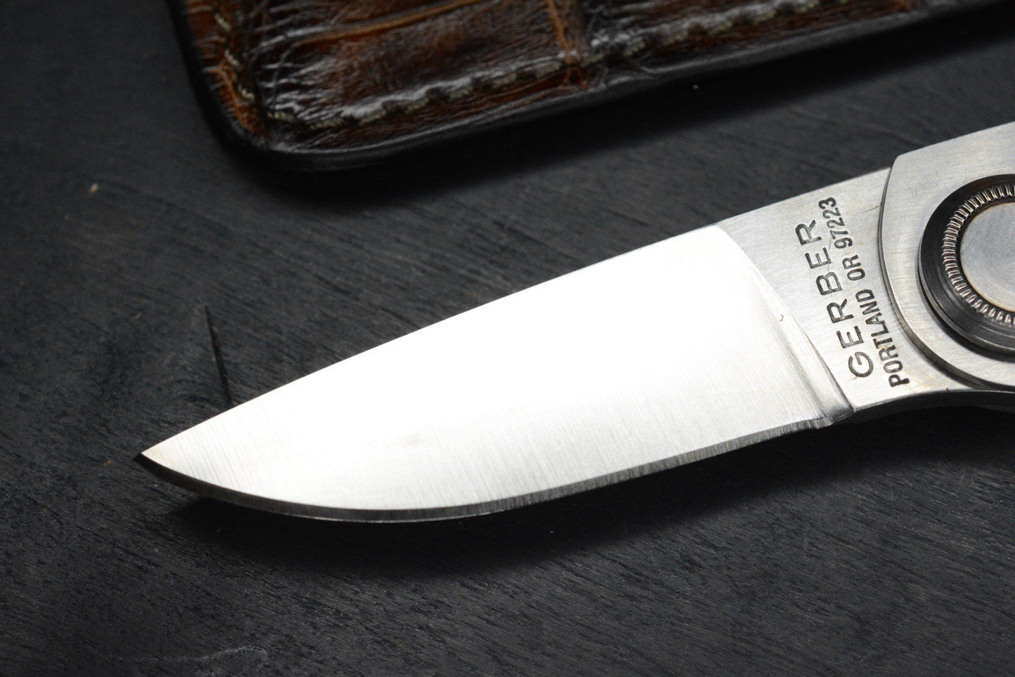 RARE Gerber Paul Knife 2PW Cocobolo Wood Handles w/ Robertson Gator Sheath