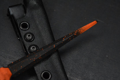 RARE Half Face Cardiac Spike Halloween SE Orange G10  w/Tactile Turn Bead & Coin