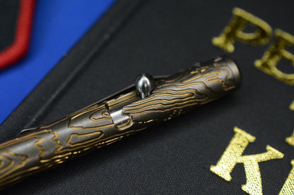 RARE Triple Aught Fellhoelter Ti-Bolt Custom Topo Brass Pen w/Skull TAD Patch