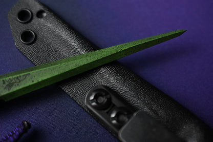 RARE Half Face Blades Ringed Cardiac Spike - Zombie Green w/ Poison Bead