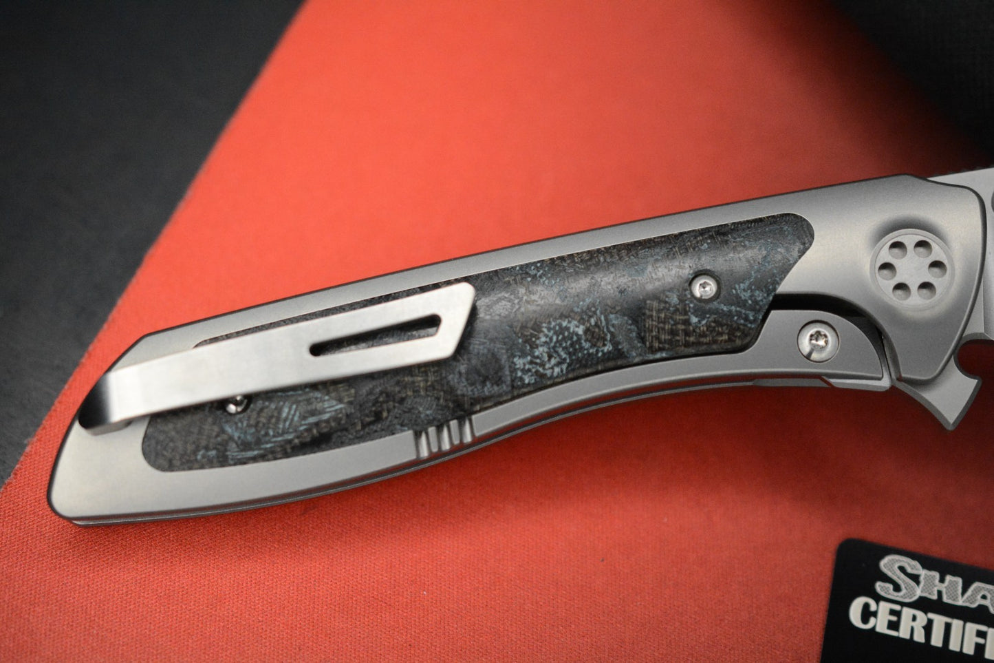 NEW SharpByDesign Brian Nadeau Typhoon 10 - Burl Micarta Inlay  / Slotted M390