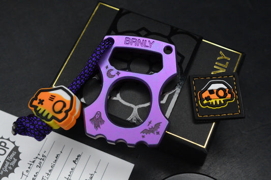NEW BRNLY Cypop Halloween Toothy Purple LE - Engraved Bottle Opener w/Skull Bead
