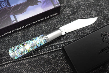 NEW Jack Wolf Gateway Barlow - Abalone Handle/ Nickel Silver/ Sandvik 14C28N