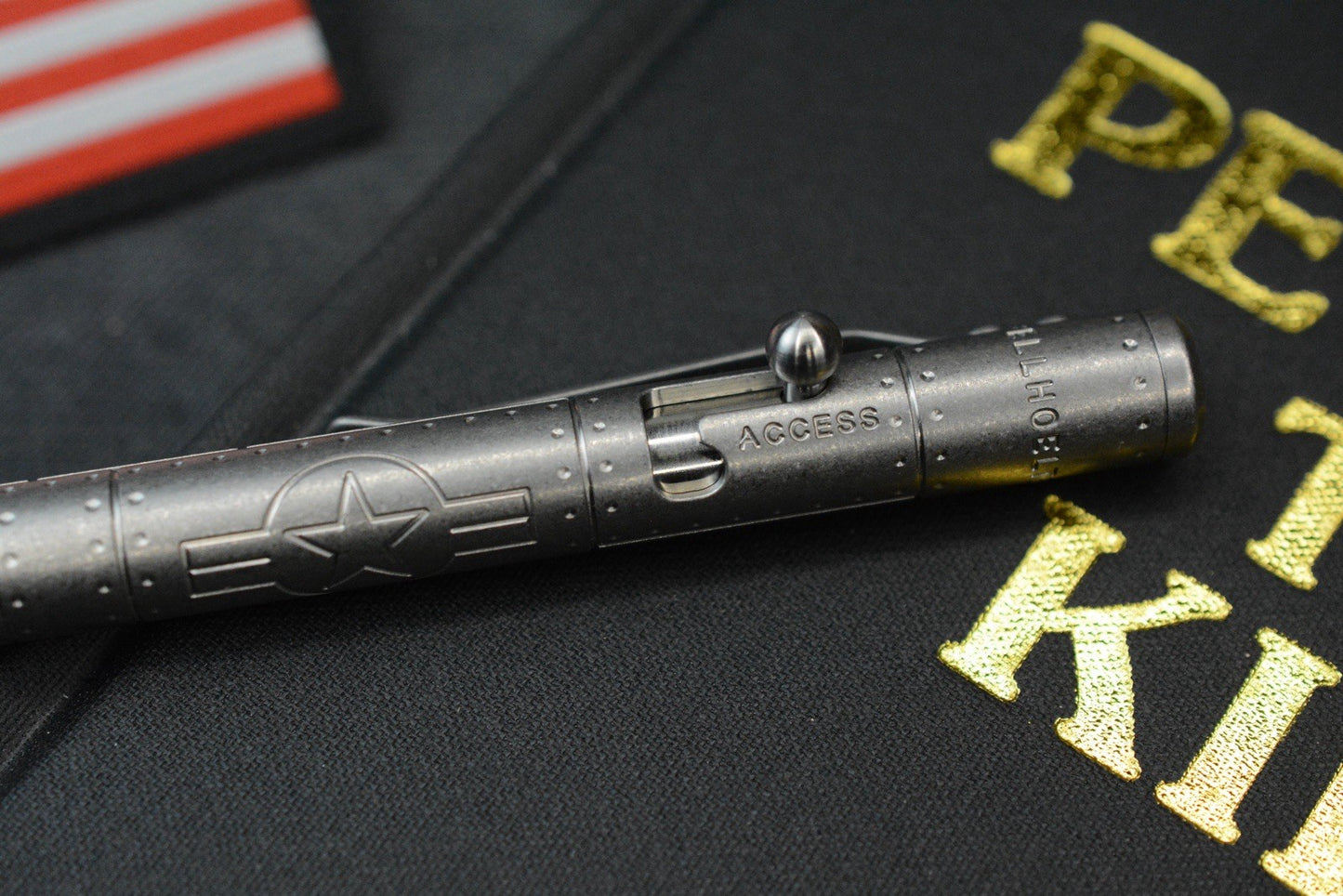 RARE Fellhoelter TiBolt Ltd Ed - WWII Warthog Titanium Pen 5.5”  w/ USA Patch